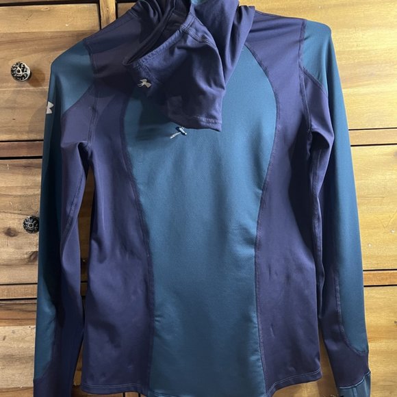 Under Armour Reactor Running Long-Sleeve Shirt with Smart-Insulation Hoodie Sz S - Picture 5 of 7